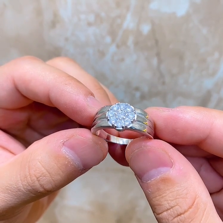 buy sterling silver men's ring with gemstones