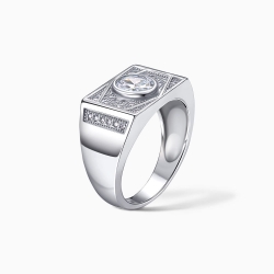 Buy classy sterling silver men's ring with stones 