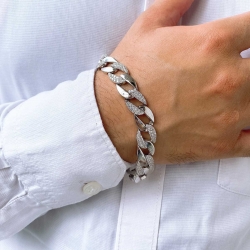 silver bracelet for men with gemstones
