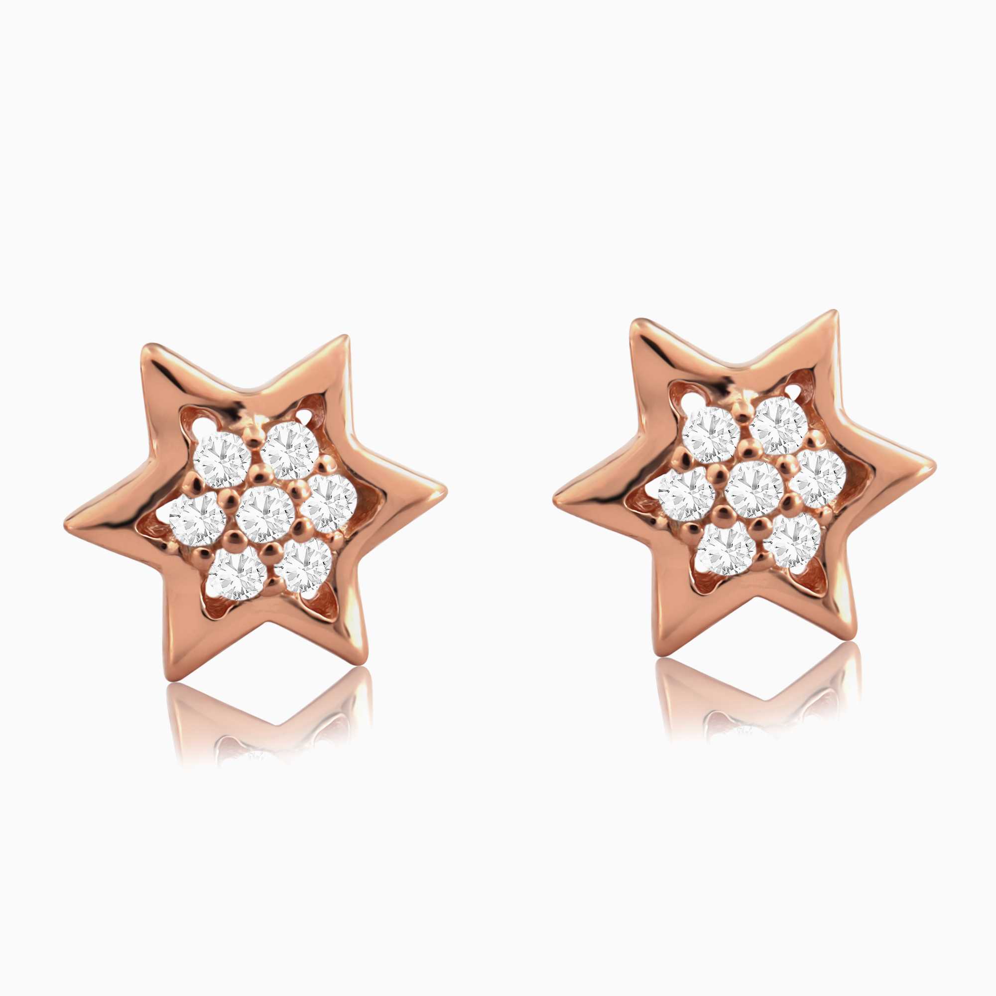 silver rose gold earrings