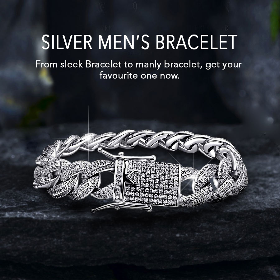 925 Starling Silver Mens Bracelet Bulk Rate 150/Gram Design-10 – Shaligrams